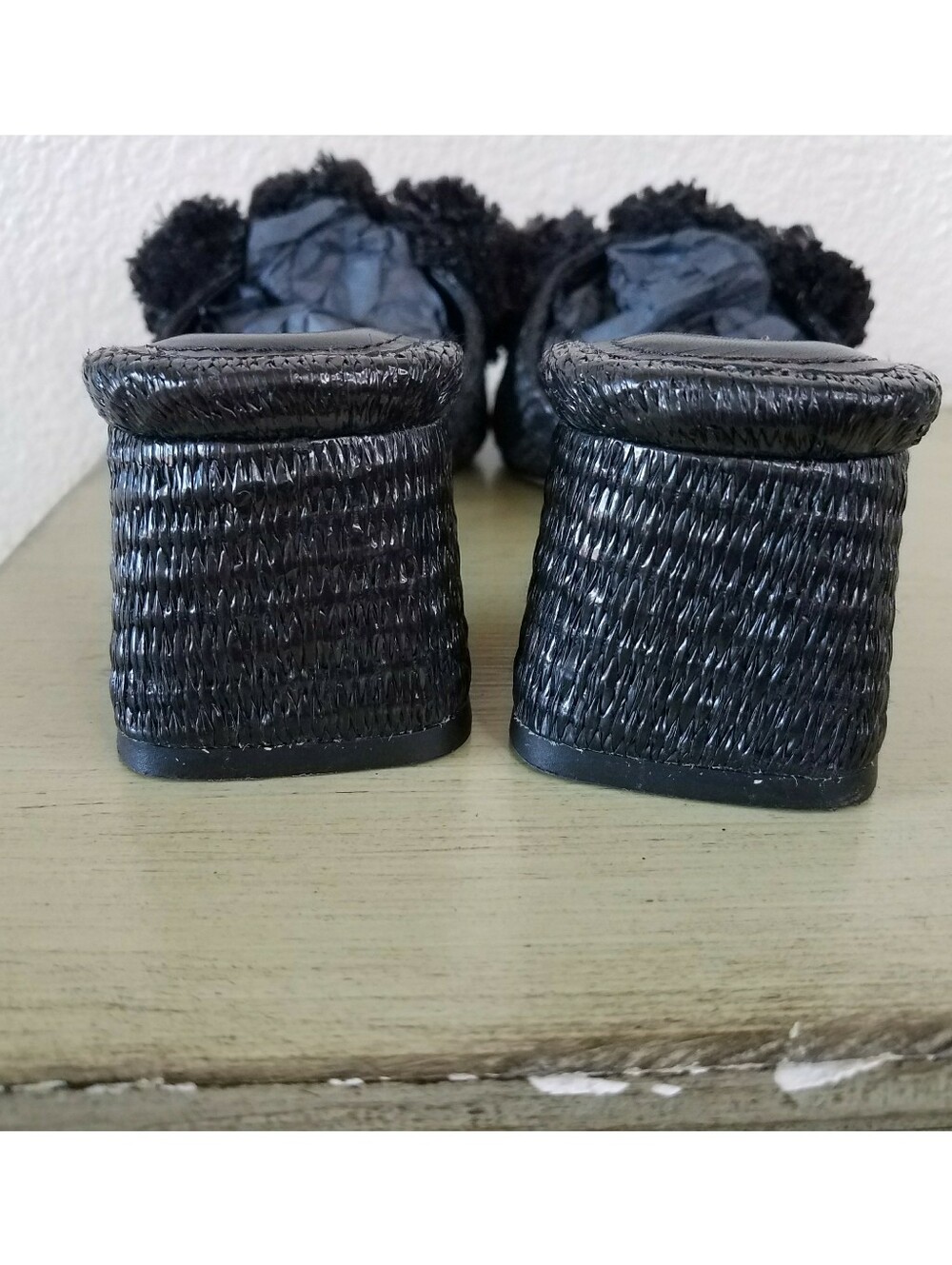Larroude  Brigite Ruffle Raffia Sandals - Picture 9 of 11